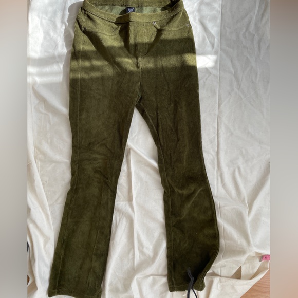 Olive Green Corduroy Pants - Picture 1 of 6